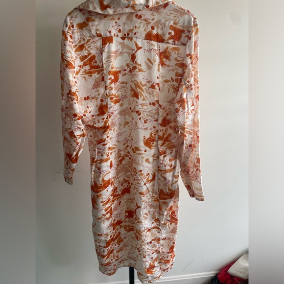 NWOT COS|| Tailored Wrap Dress, Size 6 in Orange and White, Tencel - Picture 9 of 12